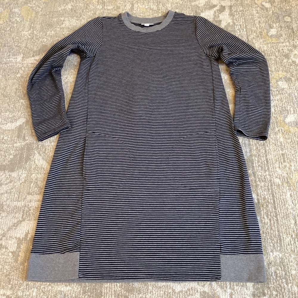 J.Jill Long sleeve tunic striped grey pullover dress cotton modal size small